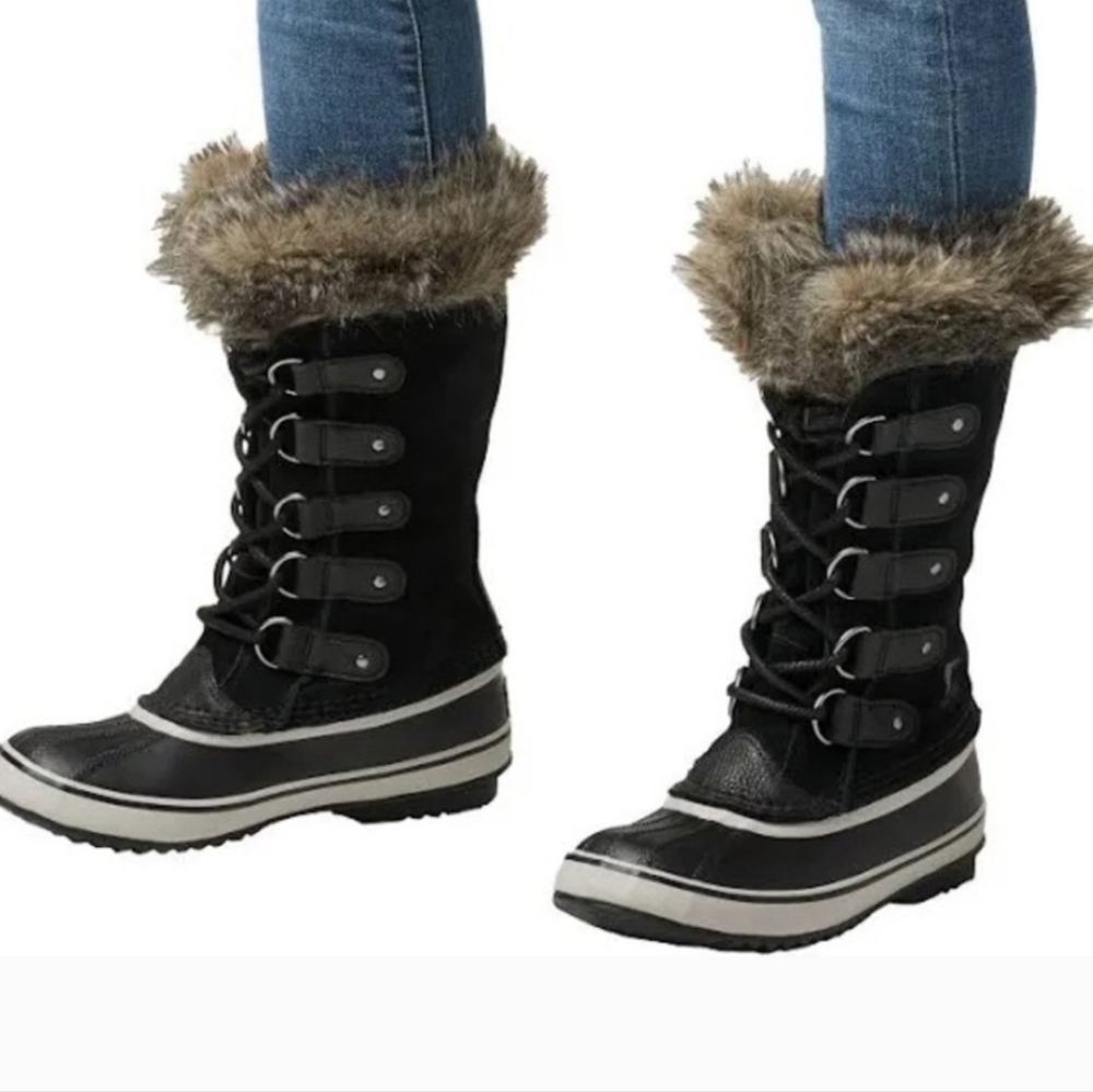 Sorel Women Joan Of Arctic Tall Leather Rubber DuckWinter Boots Lace Up Shoes  7